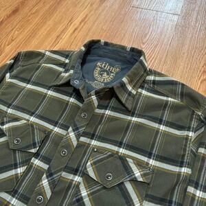Kuhl Men's Shirt Button Up Flannel Plaid Green Hiking Outdoors Size Medium